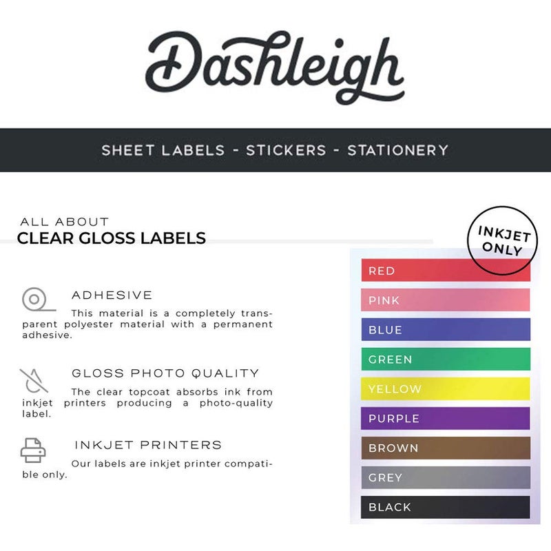 Dashleigh 20 Large Wine Bottle Clear Gloss Printable Labels, 4x5 inches, Weatherproof and Waterproof, fits Classic Bordeaux, Burgundy, and Champagne Bottles - Image 5
